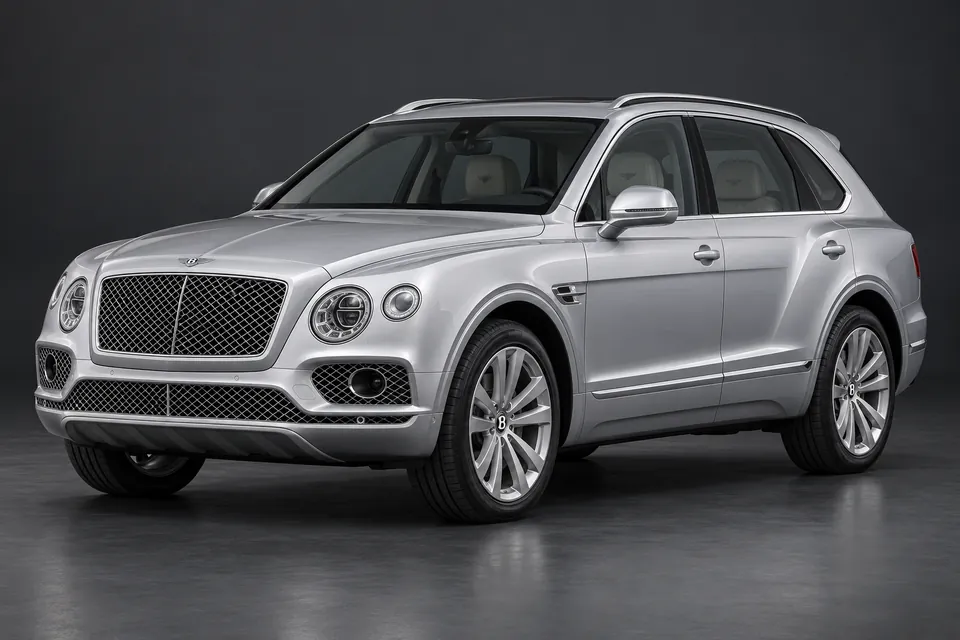 AI-generated studio illustration of a 2016 Bentley Bentayga W12, front-left three-quarter view.