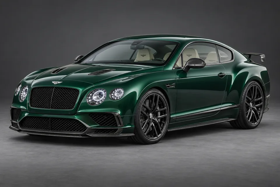 AI-generated illustration of a 2017 Bentley Continental Supersports W12 second-generation coupe in front-left three-quarter view.