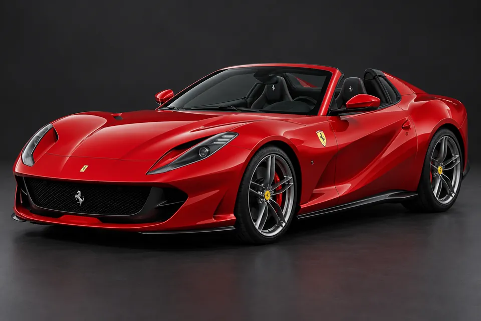 AI-generated front three-quarter illustration of Ferrari 812 gts.