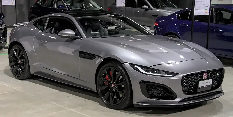 Jaguar F-TYPE Coupé in a front three-quarter view.