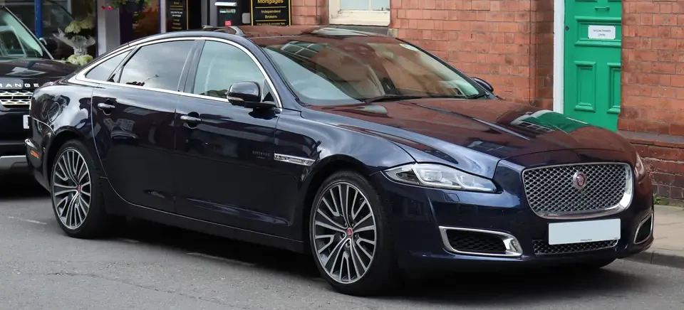 Jaguar XJ L in a front three-quarter view.