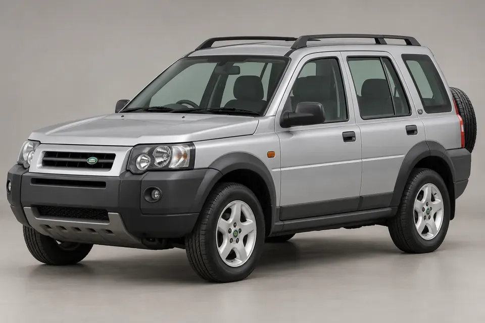 AI-generated front-left view of first-generation Land Rover Freelander L314 five-door SUV.