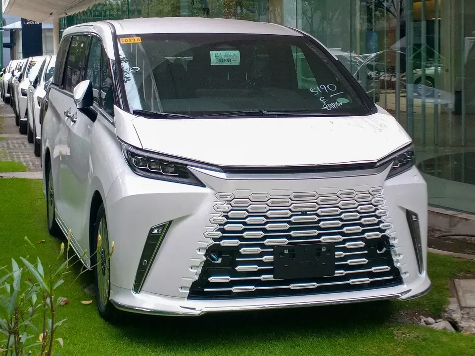 Lexus LM 350h in a front three-quarter view.