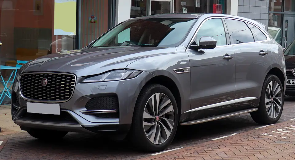 Jaguar F-PACE in a front three-quarter view.