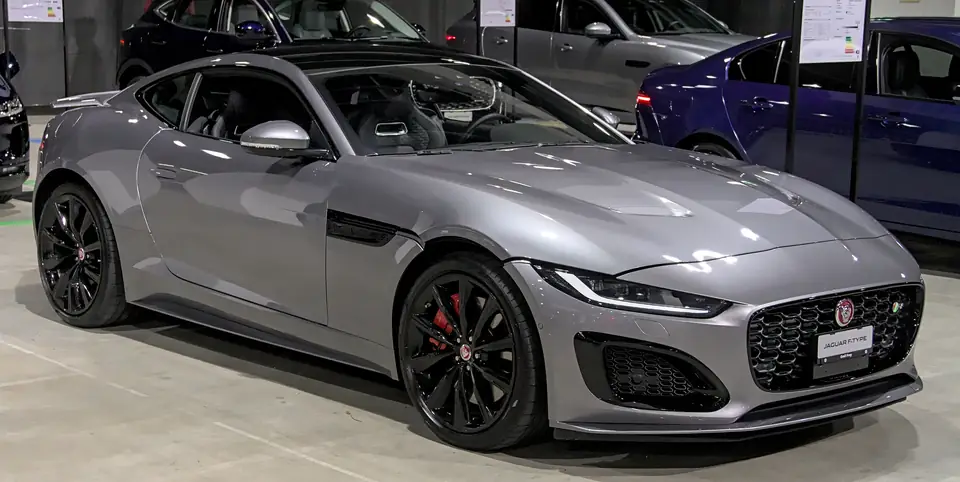 Jaguar F-TYPE Coupé in a front three-quarter view.