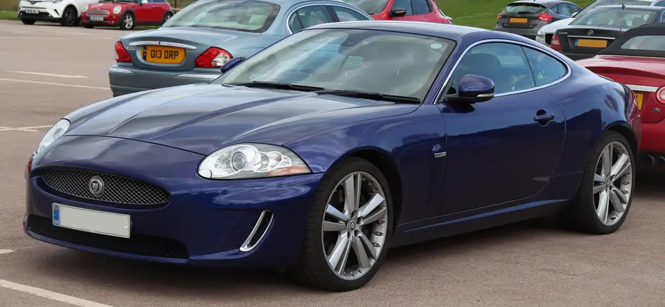 Jaguar XK in a front three-quarter view.