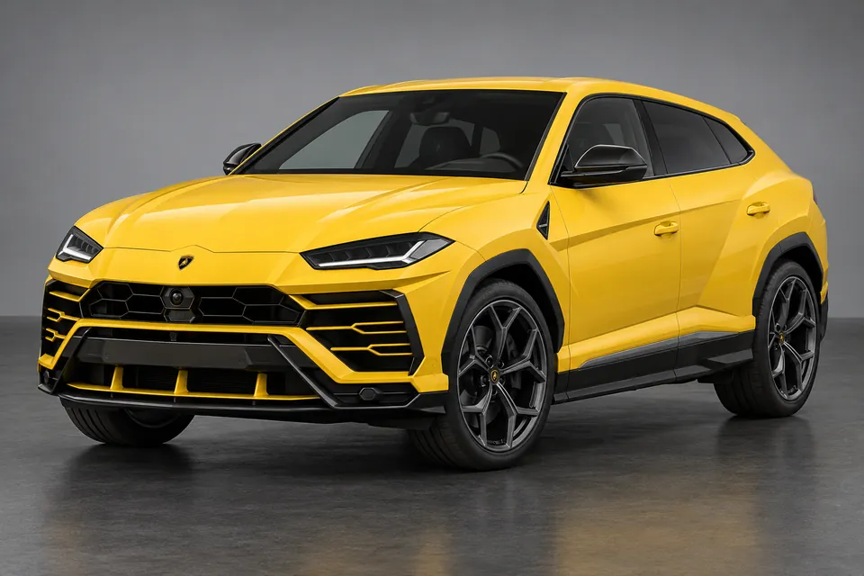 AI-generated illustration of original-generation Lamborghini Urus petrol SUV viewed from the front-left side.