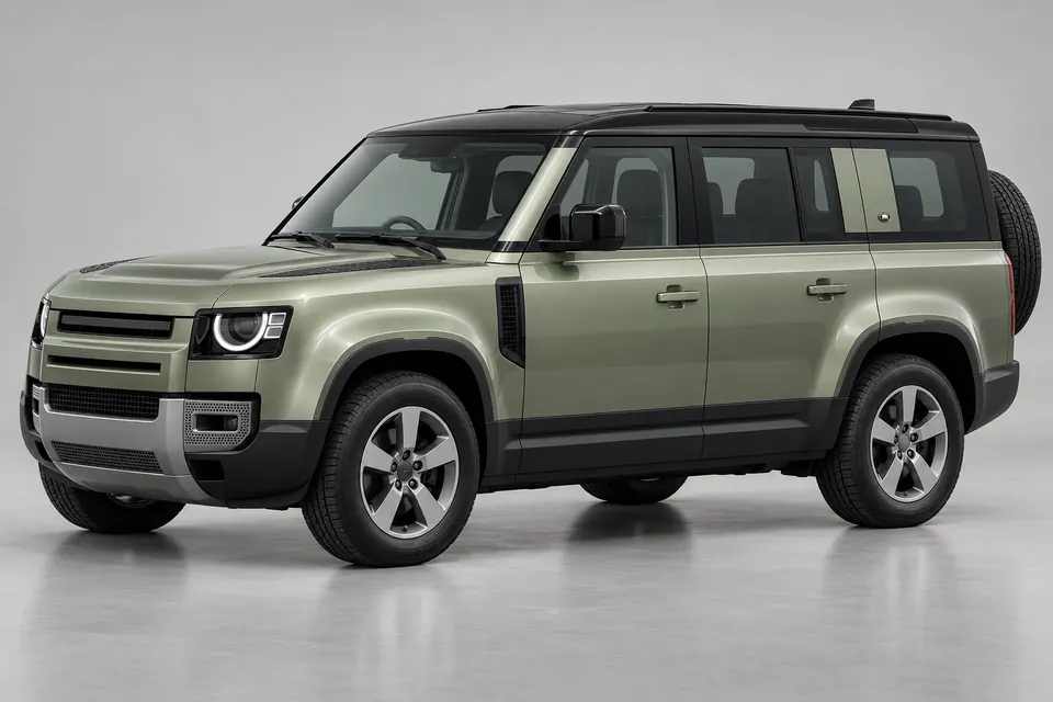 AI-generated front-left view of Defender 110 L663 five-door SUV.