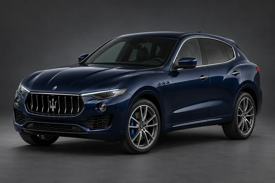 AI-generated illustration of a 2021 Maserati Levante Hybrid SUV in front-left three-quarter view.