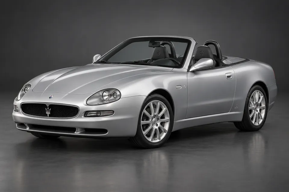 AI-generated studio illustration of Maserati Spyder 4200 (M138), front-left three-quarter view.