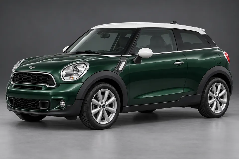 AI-generated front-three-quarter view of MINI Paceman R61 three-door crossover.