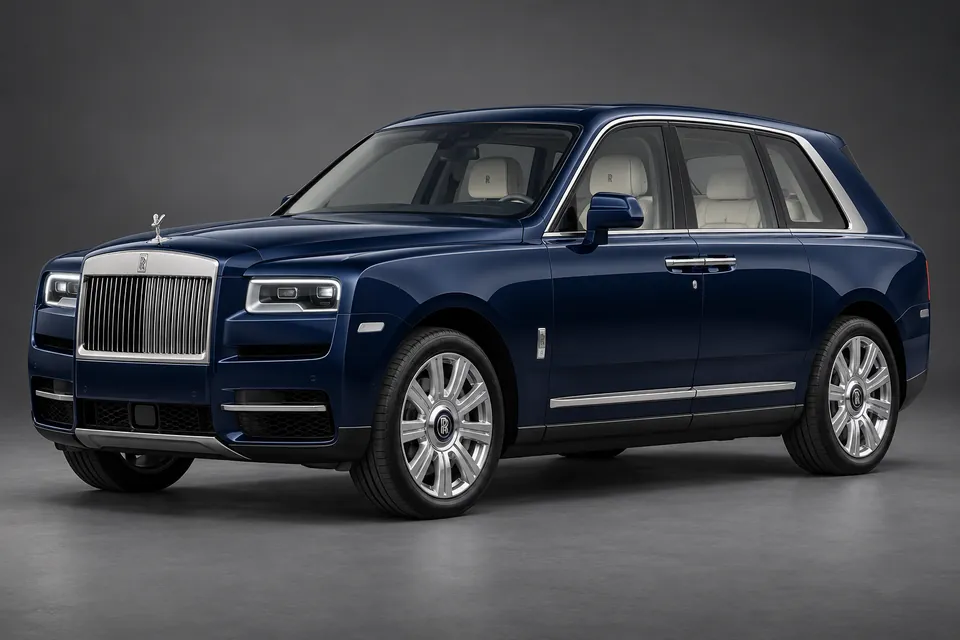 AI-generated illustration of a 2020 Rolls-Royce Cullinan original-generation SUV in front-left three-quarter view.