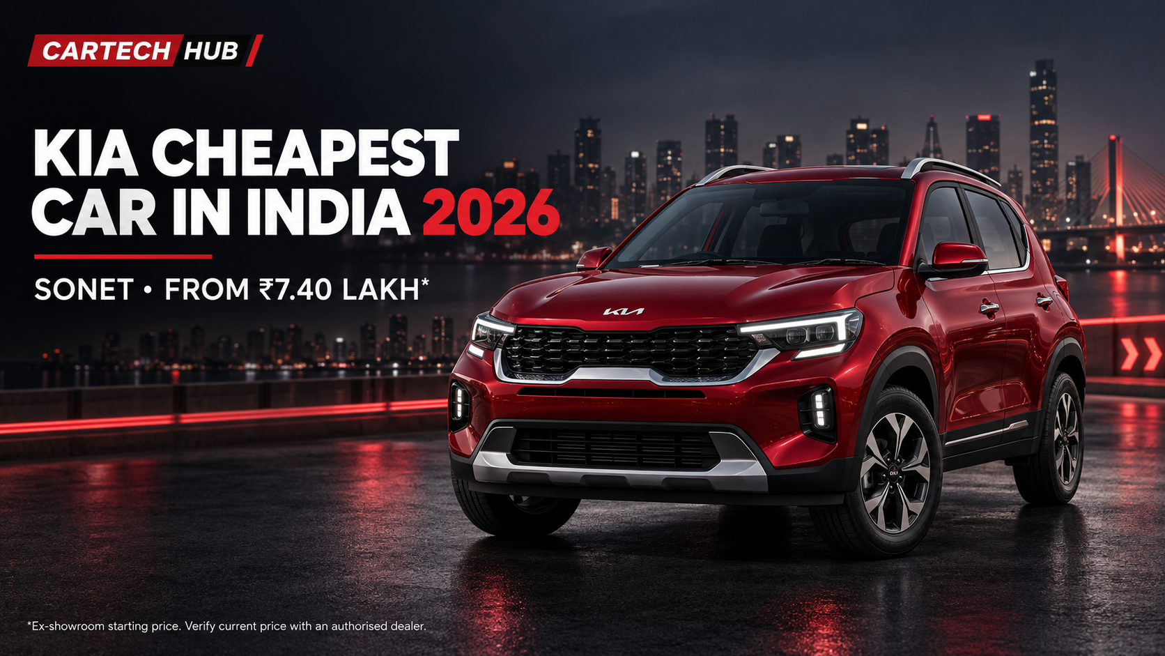 Kia Sonet cheapest Kia car in India in 2026 with price, features and specifications